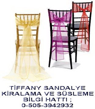 Tiffany sandalye kiralama ve süsleme hizmeti